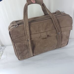 Vintage Hartmann Luggage suede leather multi compartment briefcase travel bag